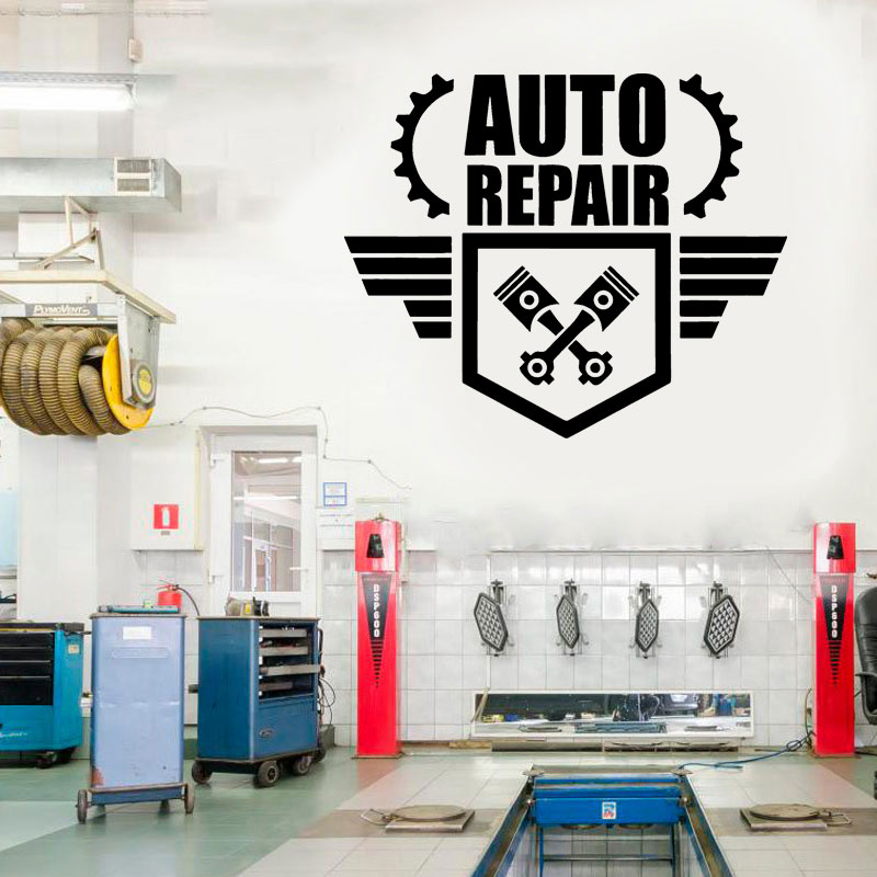 Auto Repair Wall Decal Car Ser - Auto Repair Shop Logo ulasan dan harga