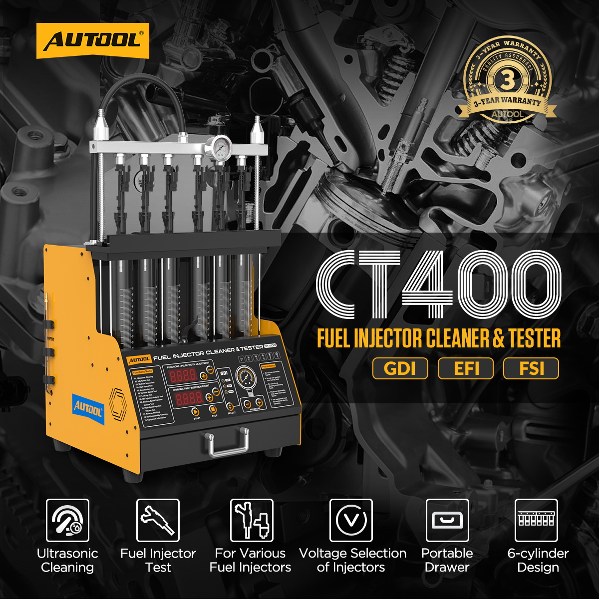 AUTOOL CT400 Car GDI EFI FEI F - Fuel Injector Tester ulasan dan harga